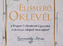 Elismerő oklevelet kapott Gyarmathy István kollégánk